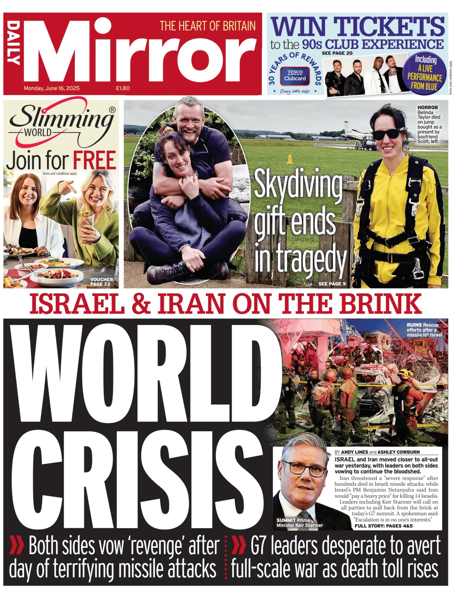 Prima-pagina-Daily Mirror-edizione-di-oggi-16-06-2025